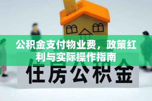 邻水公积金支付物业费，政策红利与实际操作指南